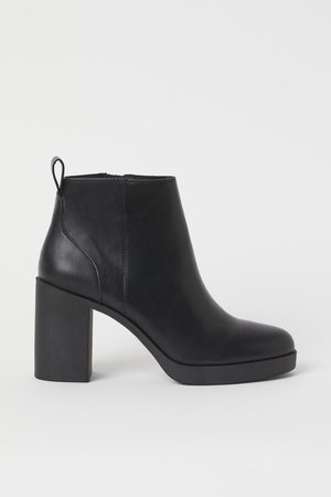 Block-heeled Ankle Boots - Black - Ladies | H&M US