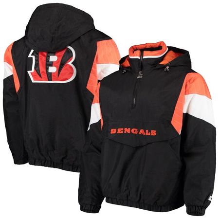 Cincinnati Bengals Starter NFL 100 Quarter-Zip Breakaway Jacket - Black - Walmart.com