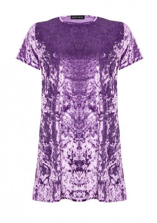 Hilda Purple Crushed Velvet T Shirt Dress £5.00 GBP