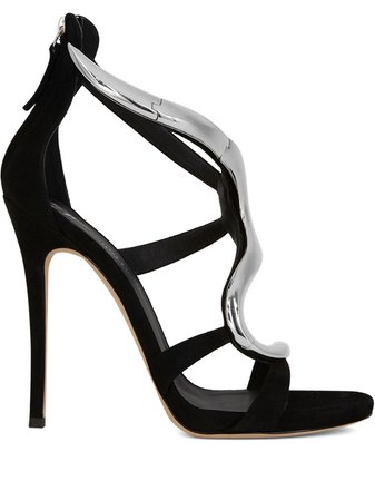 Giuseppe Zanotti Venere metallic-snake sandals black & silver E100043001 - Farfetch