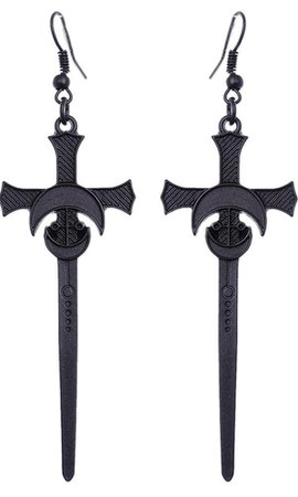 Swords Black Earrings