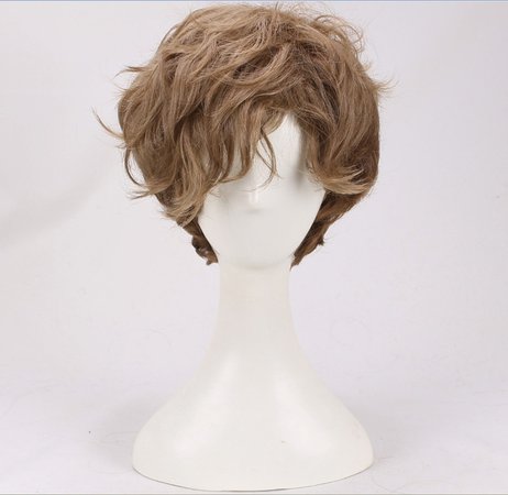 Men Short curly Wig Brown gradient Synthetic Natural Full Wigs | Wish