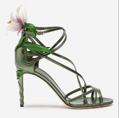 green heels with flowers leaves - Google Search