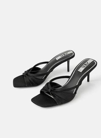 black heeled sandal