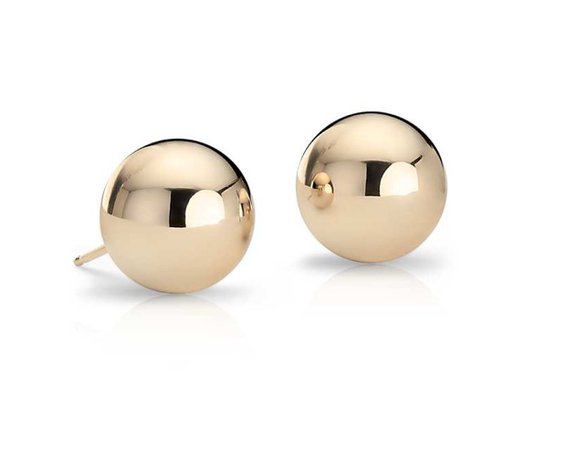 gold button earrings