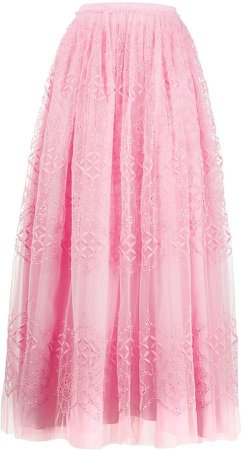 embroidered tulle skirt