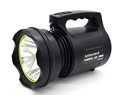 Ambertech 10000 Lumens Linterna de gran potencia Linterna LED de gran alcance Linterna recargable Super brillante Spotlight al aire libre: Amazon.es: Bricolaje y herramientas