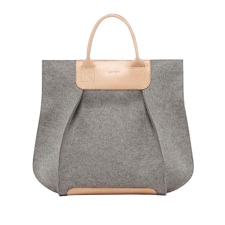 Gray pleated tote