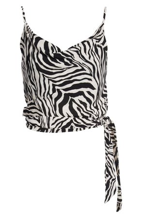 J.O.A. Zebra Print Cowl Neck Side Tip Top | Nordstrom