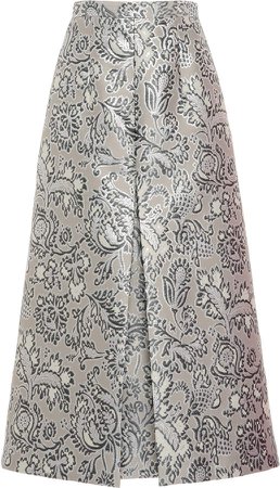 Andrew Gn Floral Brocade A-Line Midi Skirt