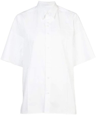 paneled short sleeved shirt
