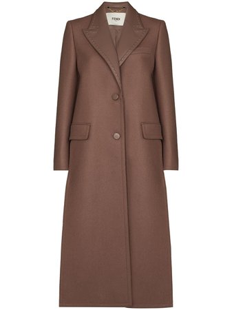Fendi single-breasted wool coat - FARFETCH