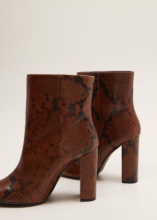 Snake leather ankle boots - Women | MANGO USA