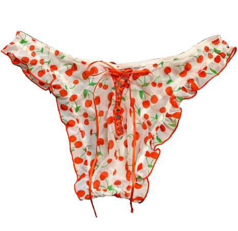 cherry lace up underwear