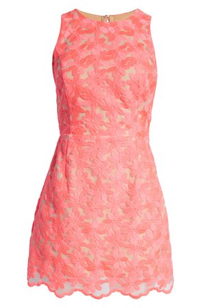 Adelyn Rae Mila Embroidered Lace Sheath Dress | Nordstrom