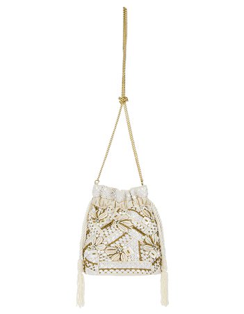 Shell Embellished Mini Duffle Bag | Ivory | One Size | 8906440400 | Accessorize