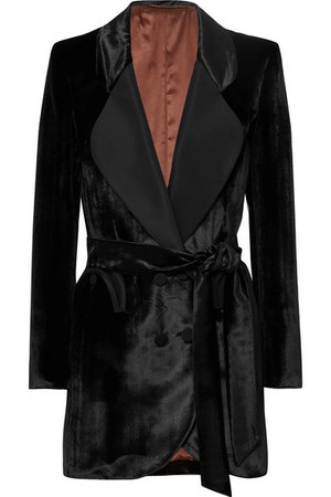 Blazé Milano | Etoile double-breasted silk faille-trimmed houndstooth velvet blazer | NET-A-PORTER.COM