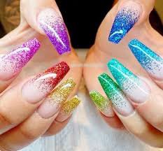 long rainbow coffin nails - Google Search