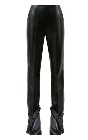 Belt-Detailed Eco-Leather Straight-Leg Pants By Matériel | Moda Operandi