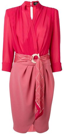 two-tone belted dress