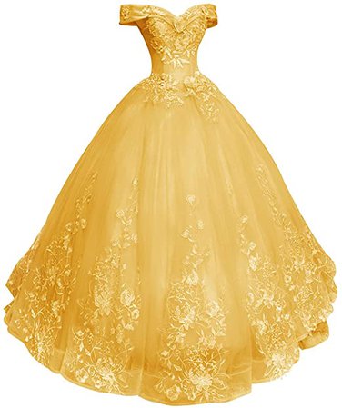 Amazon.com: Prom Dress Ball Gown Quinceanera Dress Lace Formal Evening Gown Appliques Off Shoulder Prom Dresses: Clothing, Shoes & Jewelry