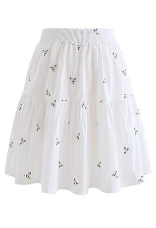white flower skirt