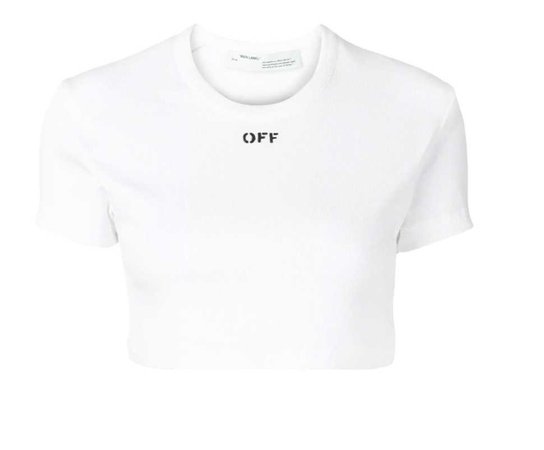 off white slim-fit white cropped T-shirt