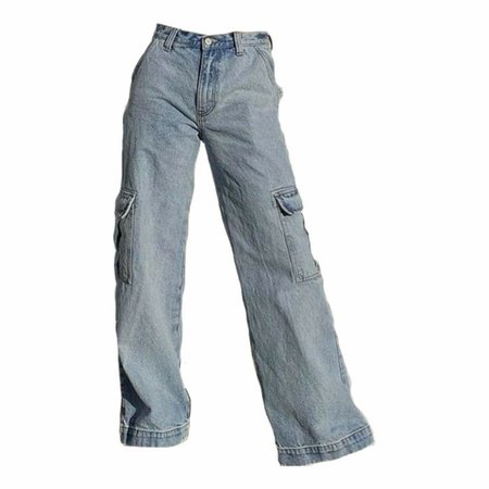 Baggy high waist light blue jeans