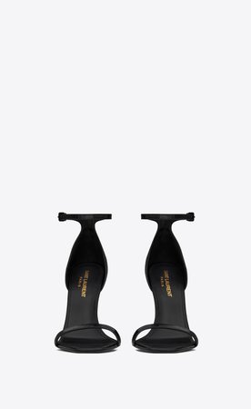 Saint Laurent ‎OPYUM Sandals In Crocodile Embossed Leather With Black Heel ‎ | YSL.com