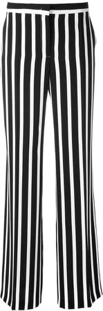 striped wide leg trousers