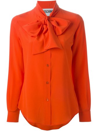 orange bow blouse moschino