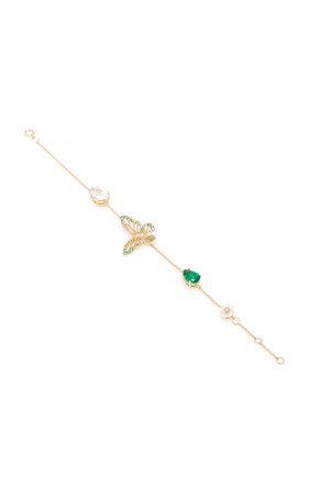 Multistone Butterfly Charm 18K Gold Bracelet by Anabela Chan | Moda Operandi