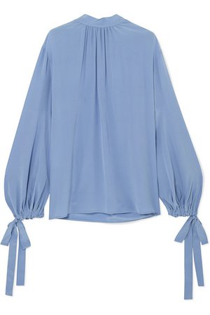 Prada | Gathered silk crepe de chine blouse | NET-A-PORTER.COM