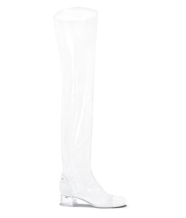 High Boots, pvc & grosgrain, transparent & white - CHANEL