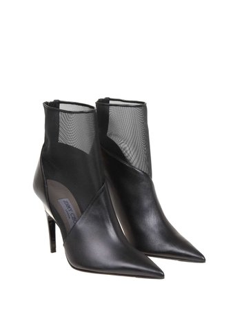 Jimmy Choo Jimmy Choo Boot Sioux 100 In Leather And Net - Black - 11171421 | italist