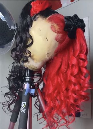 red and black wig