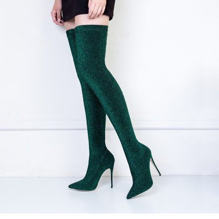 Green Thigh High Boots