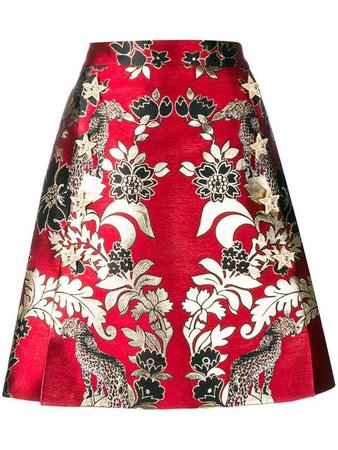 Dolce & Gabbana metallic print A-line skirt