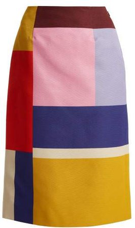 Sigma Ottoman Colour Block Pencil Skirt - Womens - Multi