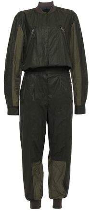 Paneled Coated Cotton-blend Twill Jumpsuit