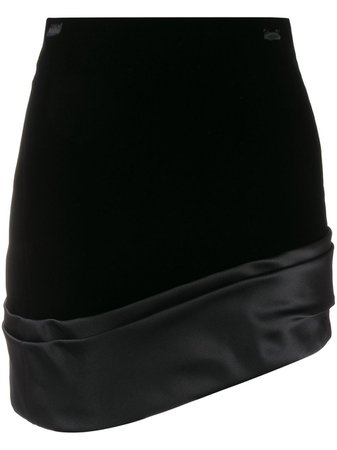 Black Saint Laurent Asymmetric Mini Skirt | Farfetch.com