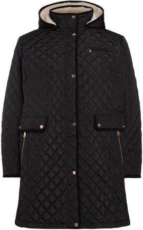 Quilted Coat with Faux Shearling Lining