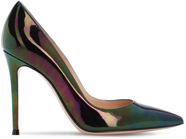 105mm Iridescent Patent Leather Pumps