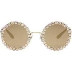 Dolce and Gabbana Gold Studded Daisy Sunglasses