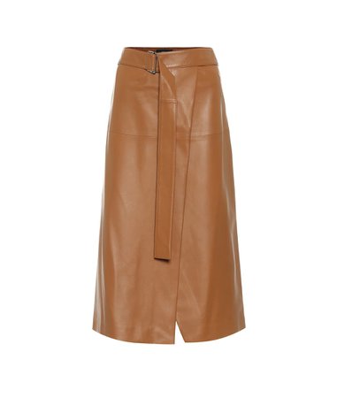 Joseph - Salic belted leather midi skirt | Mytheresa