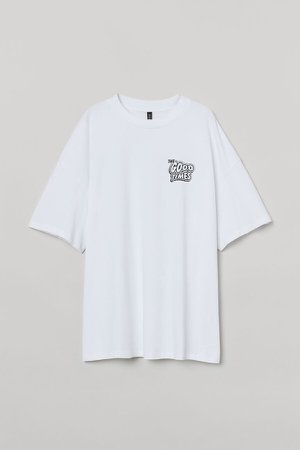 Oversized Printed T-shirt - White