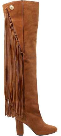 Fringed Suede Over-the-knee Boots