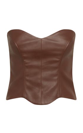 Lelia Faux Leather Corset Top By Aya Muse | Moda Operandi