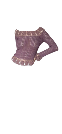 Handmade two tone purple crochet long sleeve top.