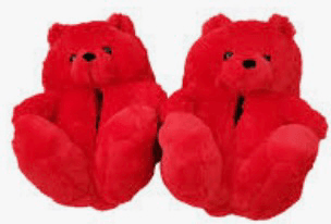 red teddy bear 🧸 slippers